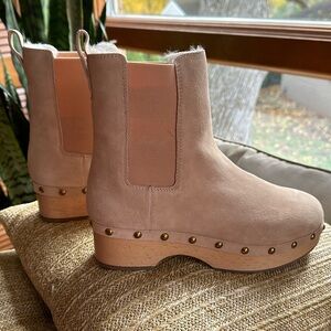 Brand new in original box, JCREW bronze studded clog boots